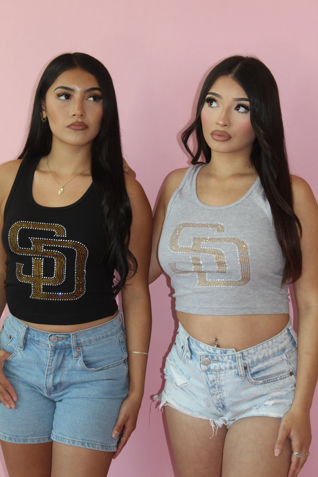 RHINESTONE PADRES CROPPED TANKS