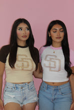Load image into Gallery viewer, RHINESTONE SD PADRES BASEBALL BABY T’S
