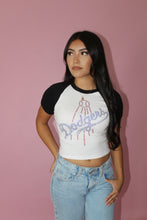 Load image into Gallery viewer, RHINESTONE DODGER BASEBALL BABY T
