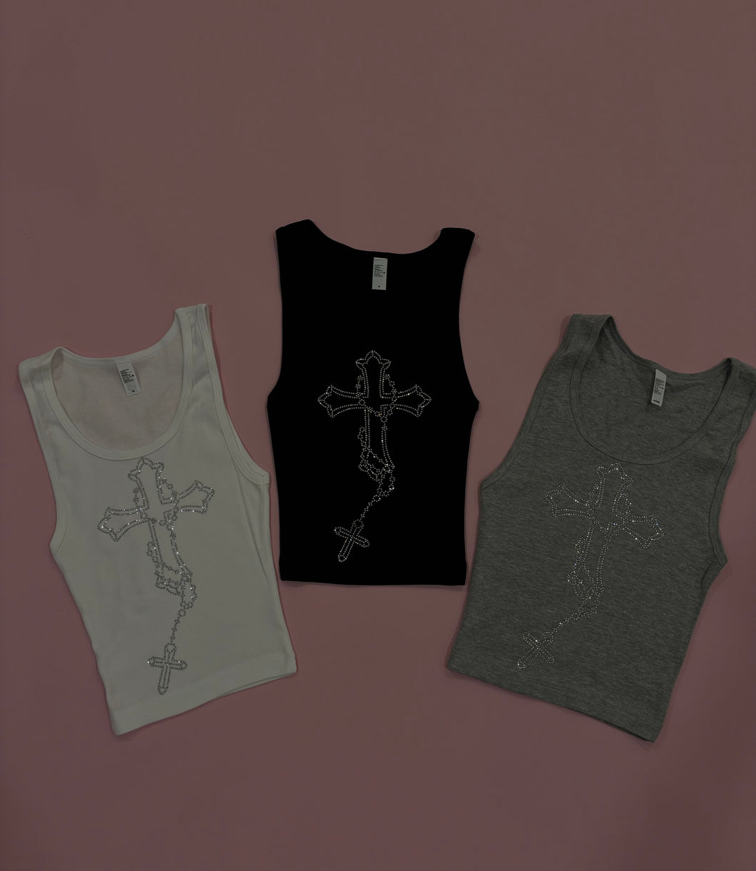 RHINESTONE ROSARY TANK TOP