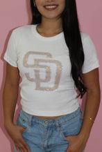 Load image into Gallery viewer, RHINESTONE SD PADRES BABY T’S
