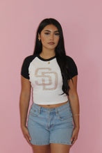 Load image into Gallery viewer, RHINESTONE SD PADRES BASEBALL BABY T’S

