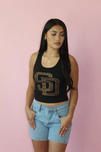 Load image into Gallery viewer, RHINESTONE PADRES CROPPED TANKS
