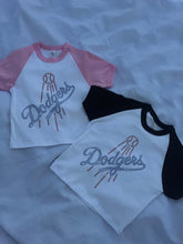 Load image into Gallery viewer, RHINESTONE DODGER BASEBALL BABY T
