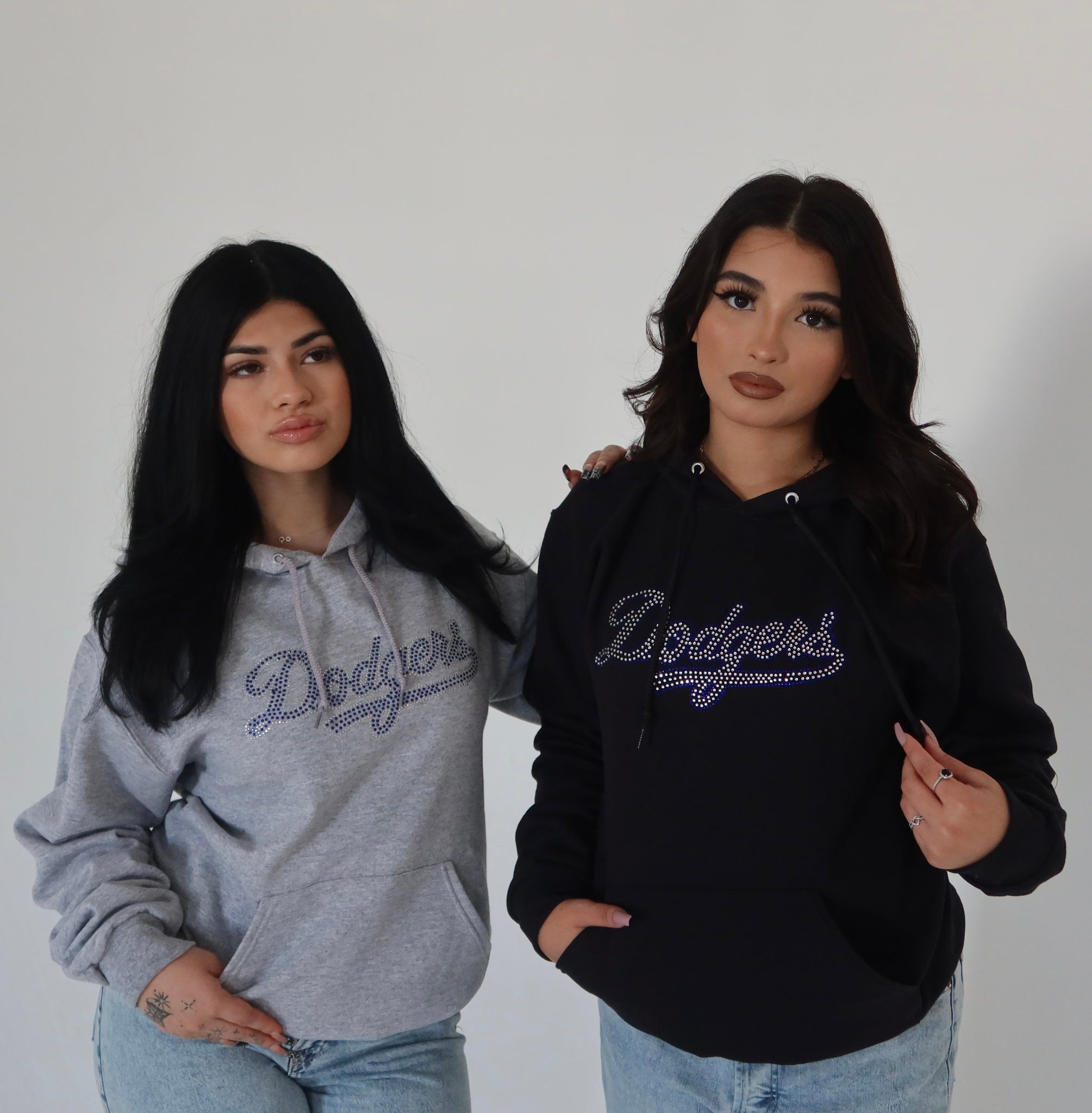 Los Angeles LA Dodgers Jersey Bling Rhinestone Hoodie Sweater